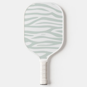 Palas De Pickleball Impresión de cebra verde sage moderna personalizad