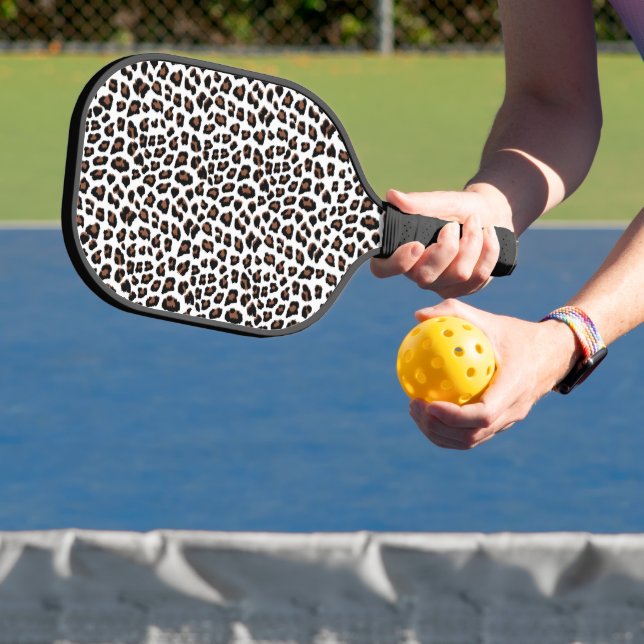 Palas De Pickleball Impresión de leopardo blanco (in situ)