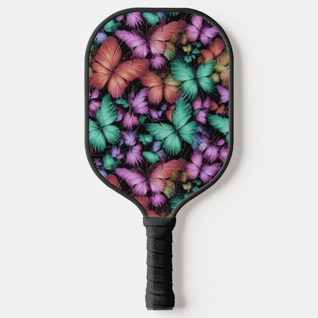 Palas De Pickleball Impresión de mariposas coloridas (Anverso)