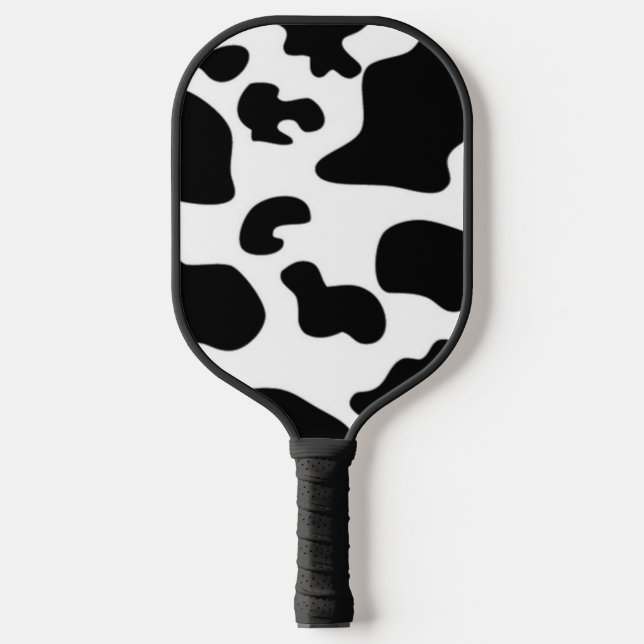 Palas De Pickleball Impresión de vaca en blanco y negro (Anverso)