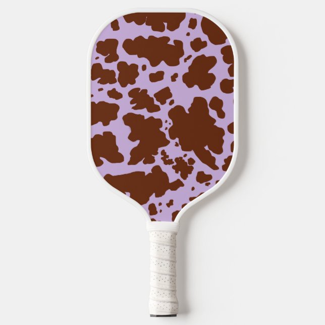 Palas De Pickleball Impresión moderna sobre la piel de vaca morada y l (Anverso)