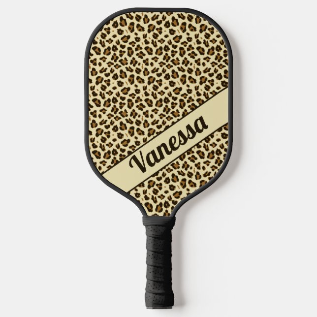 Palas De Pickleball Impresión personalizada de leopardo - Chicas Pickl (Anverso)
