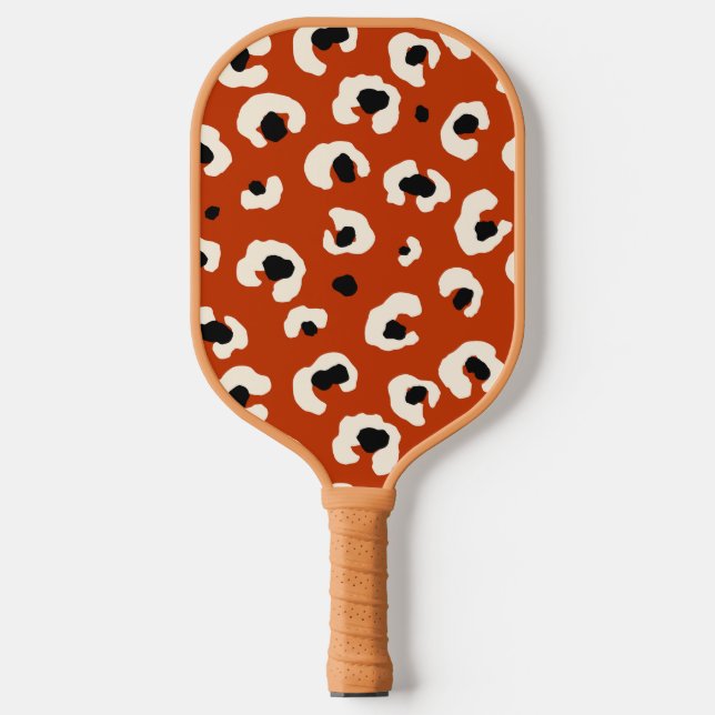Palas De Pickleball Impresión vibrante negrita de leopardo rojo (Anverso)