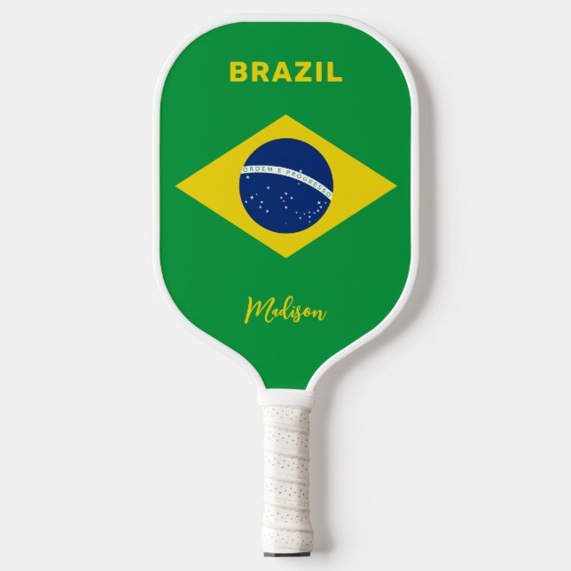 Palas De Pickleball Indicador de nombre personalizado de Brasil (Anverso)