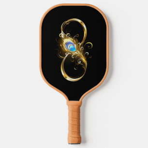 Palas De Pickleball Infinito con la pluma de pavo real dorado