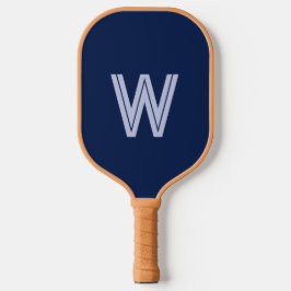 Palas De Pickleball Inicial de monograma azul moderno