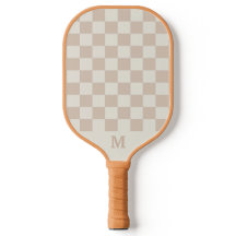 inicial de monograma cuadriculado beige