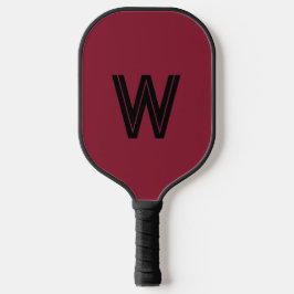 Palas De Pickleball Inicial de monograma moderno rojo y negro
