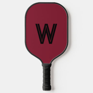 Palas De Pickleball Inicial de monograma moderno rojo y negro