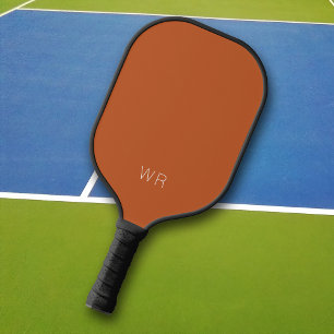 Palas De Pickleball Iniciales de monograma marrón Naranja moderno simp