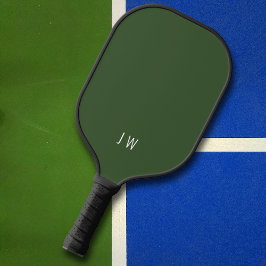 Palas De Pickleball Iniciales de monograma verde oscuro profesional mo
