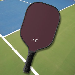 Palas De Pickleball Iniciales modernas de monograma rojo oscuro de Bor