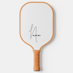 Palas De Pickleball Iniciales Monogramadas con Letra Script Minimalist