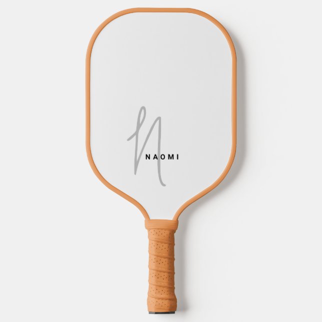 Palas De Pickleball Iniciales Monogramadas con Letra Script Minimalist (Anverso)