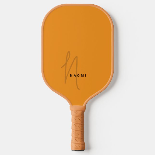 Palas De Pickleball Iniciales Monogramadas con Letra Script Minimalist (Anverso)