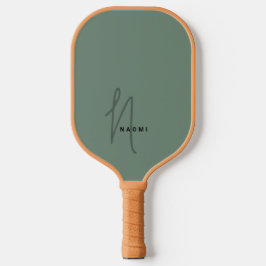 Palas De Pickleball Iniciales Monogramadas con Letra Script Minimalist