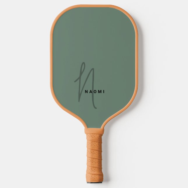 Palas De Pickleball Iniciales Monogramadas con Letra Script Minimalist (Anverso)