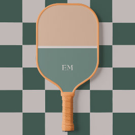 Palas De Pickleball Iniciales monogramadas verdes Minimalistas moderna