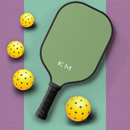 Palas De Pickleball Iniciales monogramadas verdes Minimalistas moderna