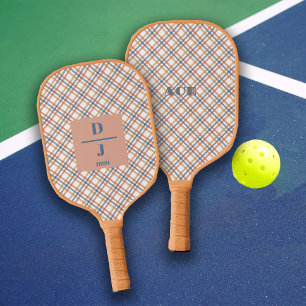 Palas De Pickleball Iniciales Personalizados de Plácidos Azules Polvor