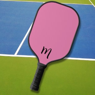 Palas De Pickleball Iniciales reducidas en rosa Monograma Monogramad