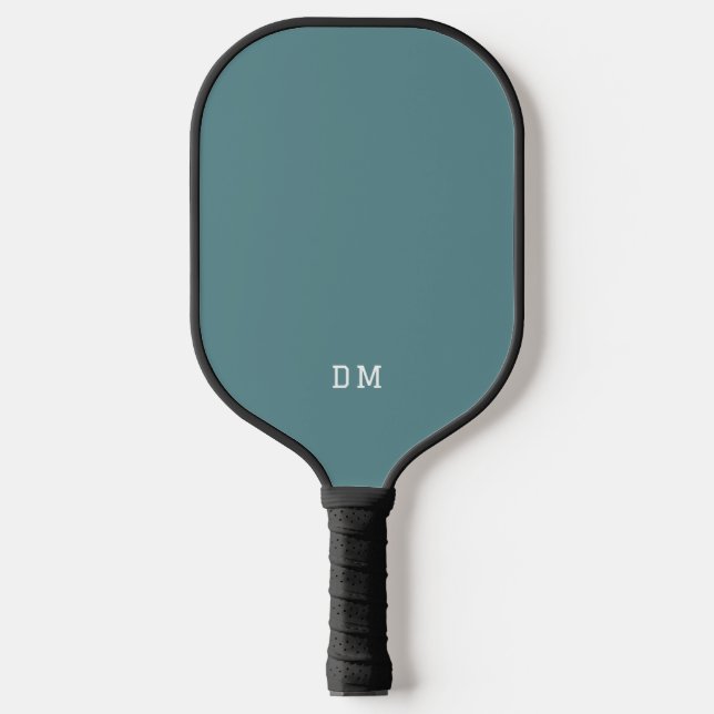 Palas De Pickleball Iniciales simples de monograma azul moderno (Anverso)