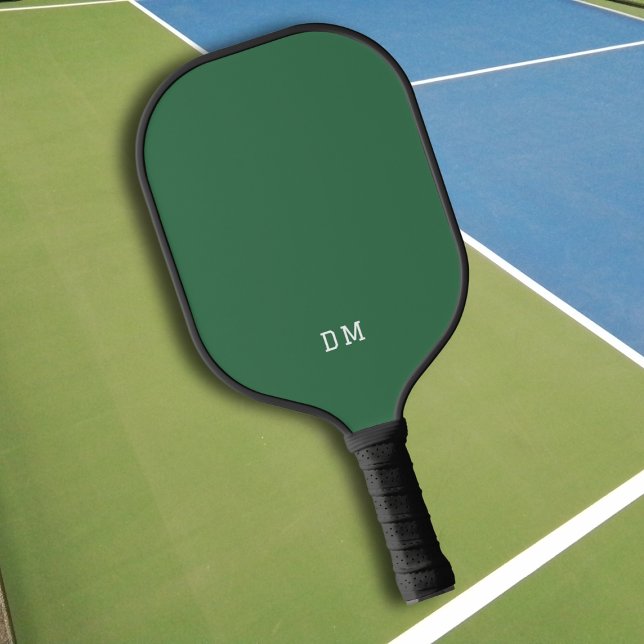 Palas De Pickleball Iniciales simples de monograma verde oscuro (Subido por el creador)