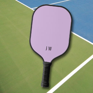Palas De Pickleball Iniciales simples de monograma violeta violeta púr