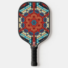 Palas De Pickleball Intricate Vibrant Kaleidoscopic Starburst Pattern