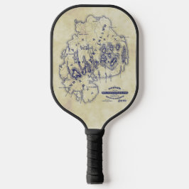 Palas De Pickleball Isla del Desierto del Monte Vintage MN Mapa Fuente