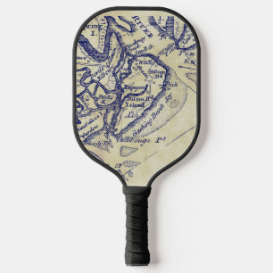 Palas De Pickleball Isla Hilton Head SC Mapa Antiguo Azul Marino Té St