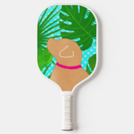 Palas De Pickleball Isla Tropical Verde Perro Amarillo Paddle