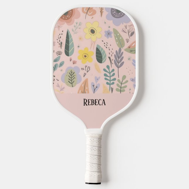 Palas De Pickleball Jardín Botánico Personalizado Rubor Floral (Reverso )