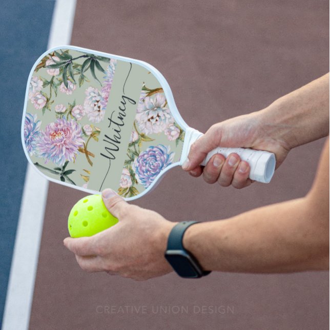 Palas De Pickleball Jardín de flores de crisantemo Botánico (Personalized Pickleball Paddle)