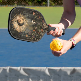 Palas De Pickleball Jardín de flores silvestres del sol y la luna cele