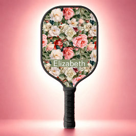 Palas De Pickleball Jardín de Rosas Bonito Personalizado con Patrón