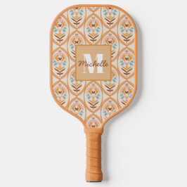 Palas De Pickleball Jardín Retro de Verano | Monograma
