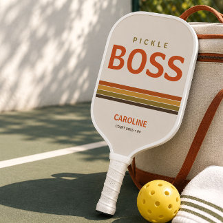 Palas De Pickleball Jefe de Pickle Divertido Retro