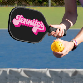 Palas De Pickleball Jennifer rosa caliente de tipo retro