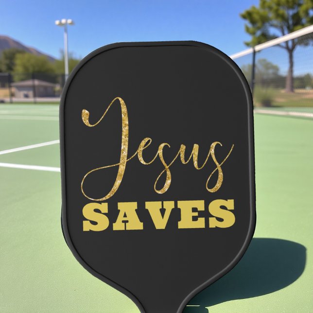 Palas De Pickleball Jesús salva brillo de oro amarillo (Subido por el creador)