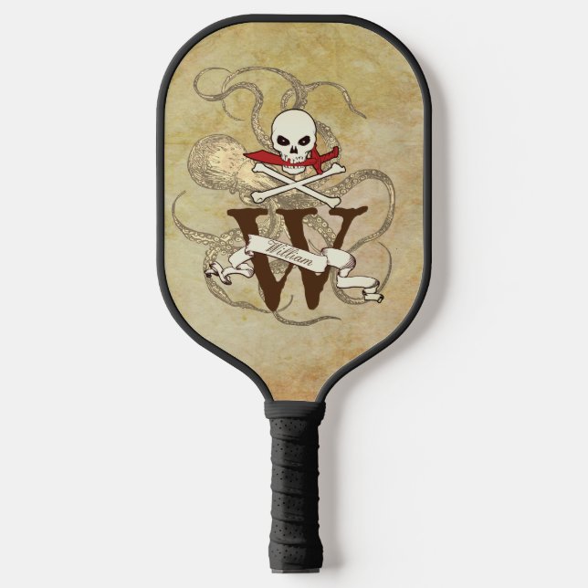 Palas De Pickleball Jolly Roger Monogram Inicial (Anverso)