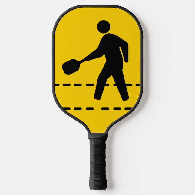 Palas De Pickleball Jugador de pelota Peatonal Cruzando el Rótulo (Anverso)