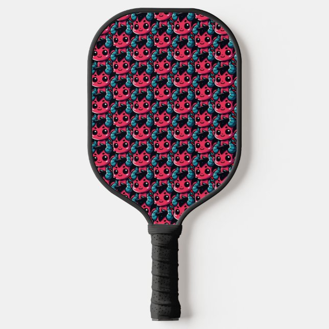 Palas De Pickleball Jugador diablo rojo - Personalizado, personaje, ro (Anverso)