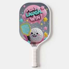 Palas De Pickleball Jugar. Ríe. ¡Ganar! - Mínima Padd de Kawaii