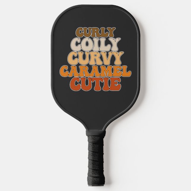 Palas De Pickleball JunetDecir Curly Coily Curvy Caramel Cutie (Anverso)