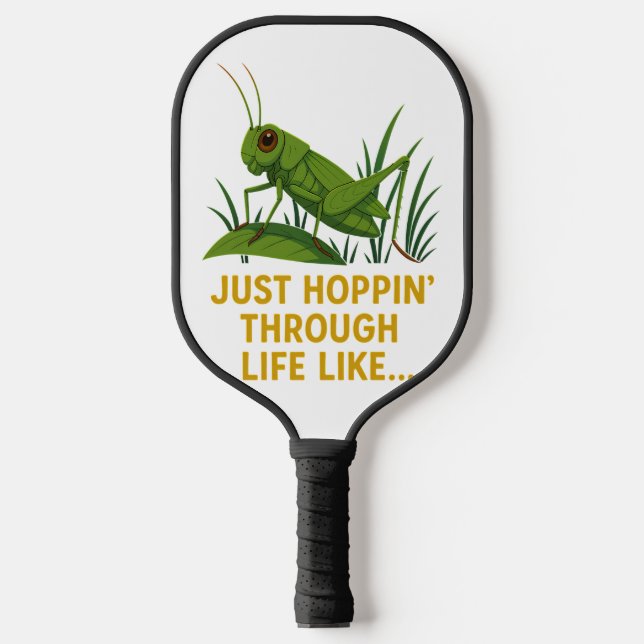 Palas De Pickleball "Just Hoppin’ Grasshopper Art" (Anverso)