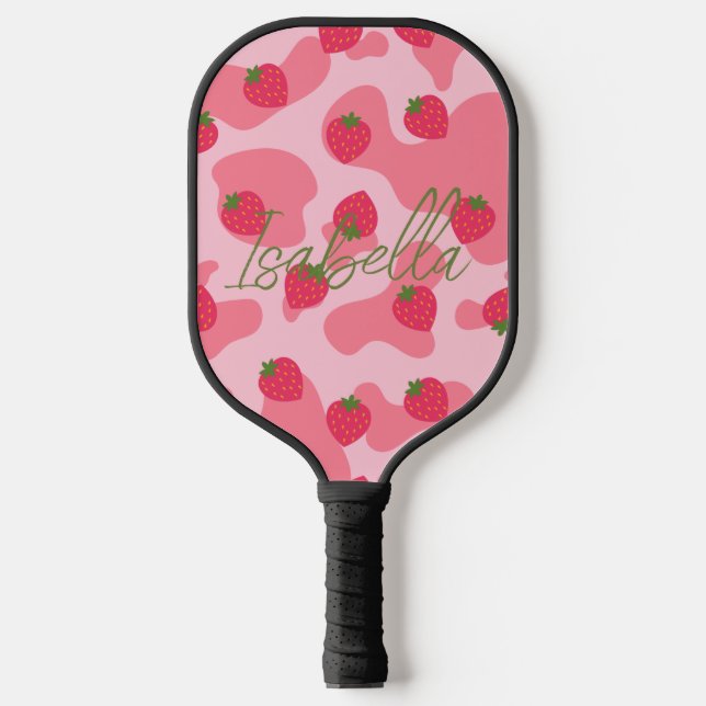 Palas De Pickleball kawaii fresa vaca personalizada (Anverso)