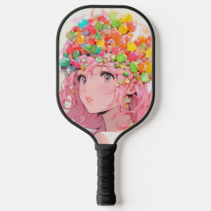 Palas De Pickleball Kawaii Rainbow Pastel Candy Mushroom Anime Chica