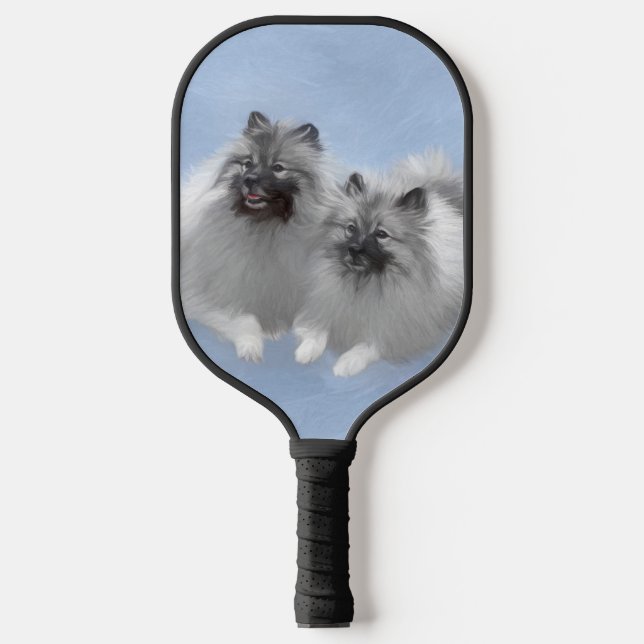 Palas De Pickleball Keeshond Pair de Kees pintura animal original (Anverso)