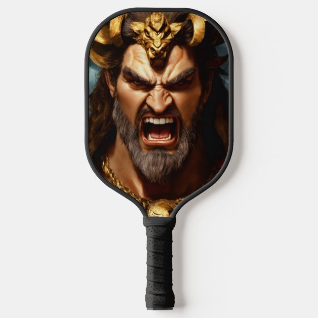 Palas De Pickleball King Fighter Logo Black Pickleball Paddle Cover (Anverso)